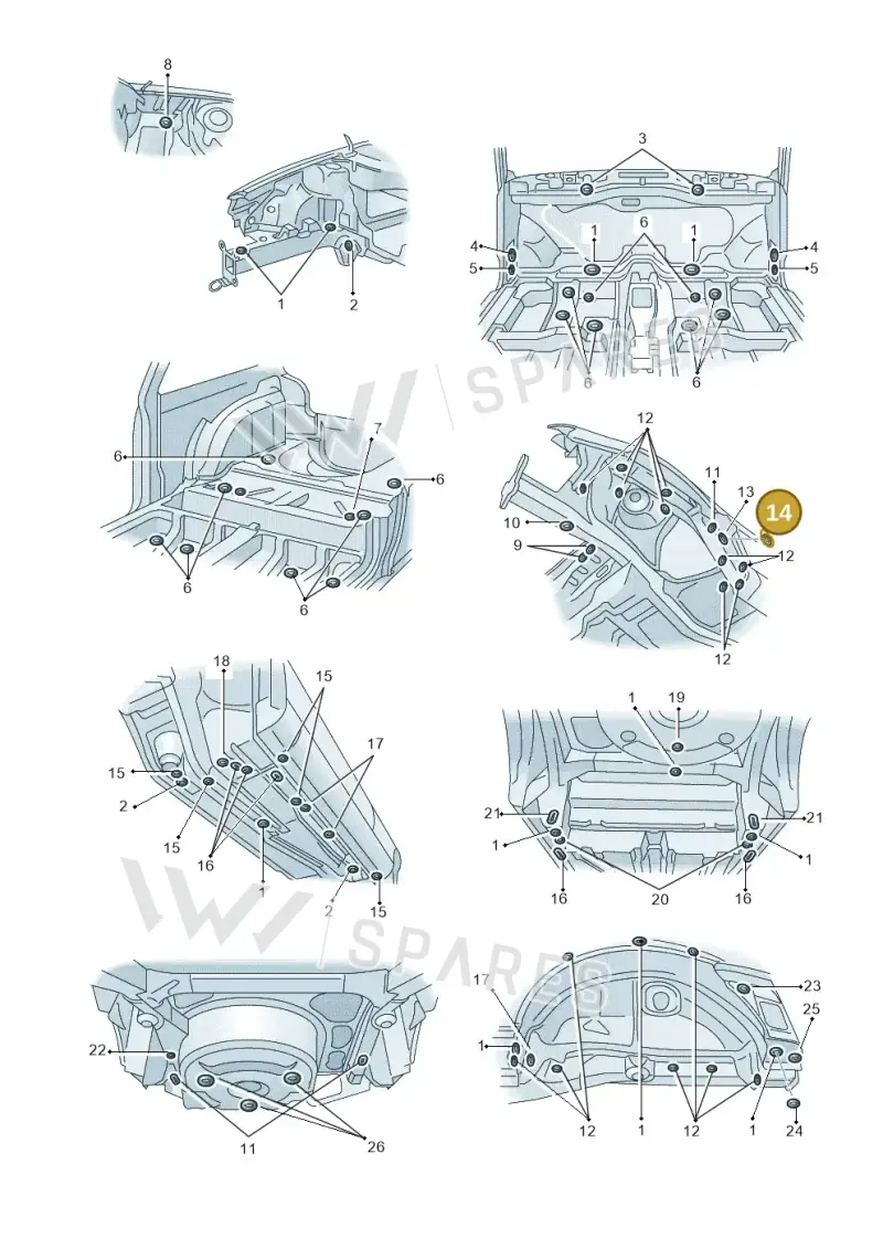1H0971908E — Audi TT Coupe/Roadster (2002-2006) diagram 194803350, position 14