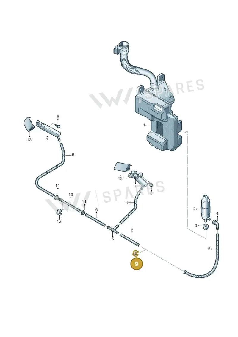 1J0133396 — Audi A3 Sportback (2012-2016) diagram 745955300, position 9