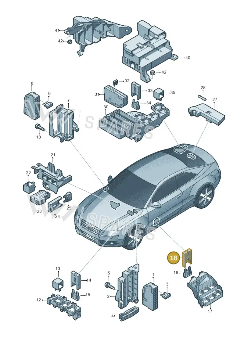 1J0937530 — Audi A5 Sportback (2011-2017) diagram 620937000, position 18