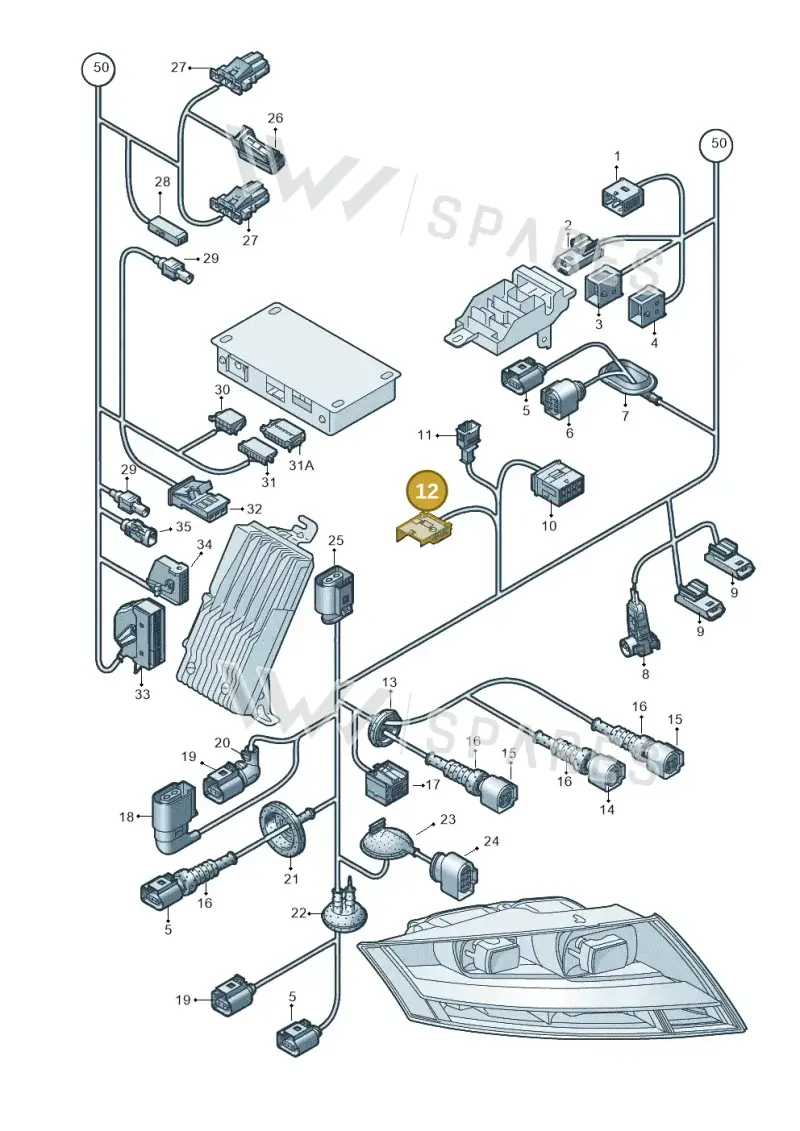 1J0937723 — Audi TTS Coupe 2.0 (2010-2014) diagram 609971830, position 12