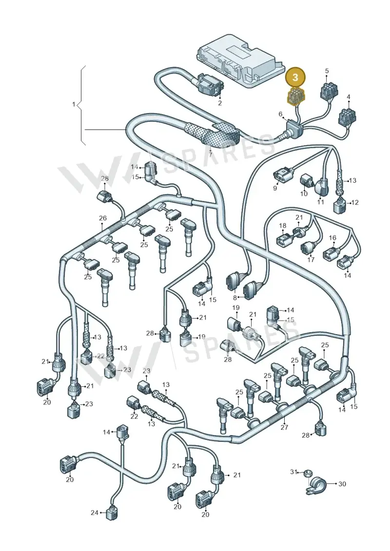1J0937733 — Audi Q7 qu. 3.0 TDI (2009-2015) diagram 493971500, position 3