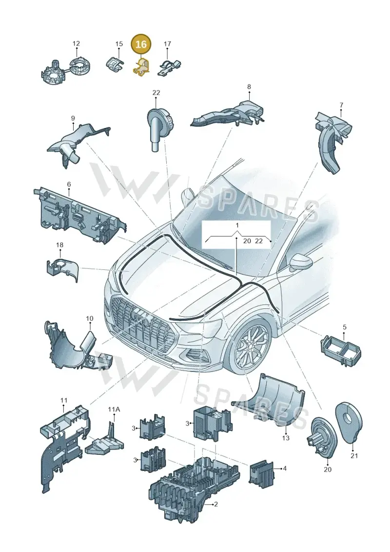 1J0971842 — Audi RSQ3 Sportback (2019-2024) diagram 597971860, position 16
