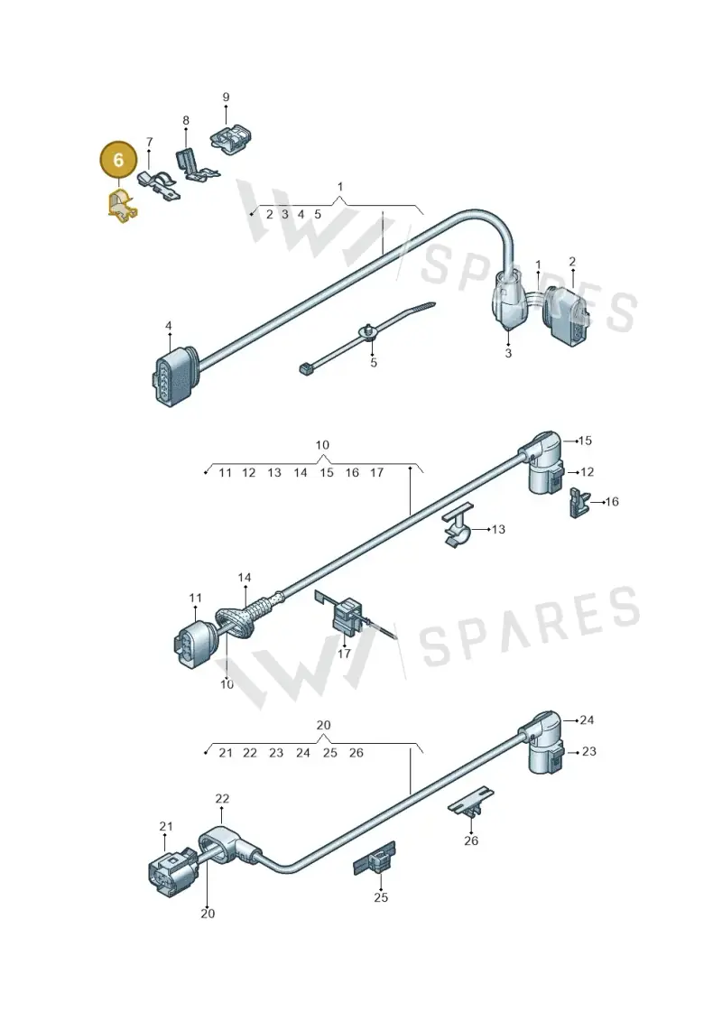 1J0971842 — Audi A3 Sportback (2016-2020) diagram 890972550, position 6