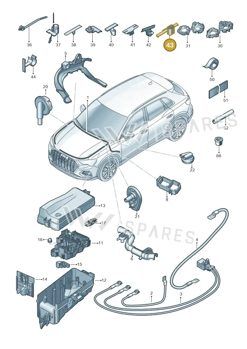 1J0971930D — Audi Q4 Sportback (2021-2022) diagram 89a971850, position 43