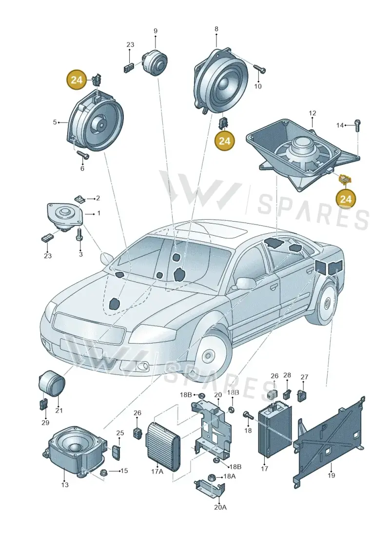 1J0972706 — Audi A8/S8/qu. lang    08> (2007-) diagram 291035350, position 24