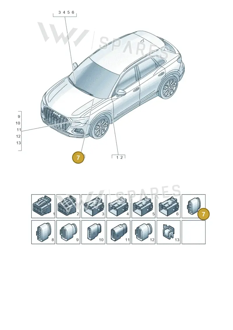 1J0973753 — Audi Q4 Sportback (2021-2022) diagram 89a971860, position 7