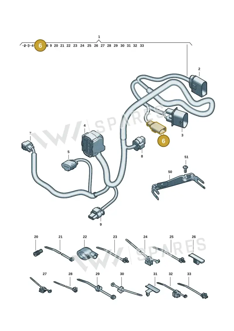 1J0973803 — Audi A5 Limo 2.0 (2024-) diagram 8wk972810, position 6