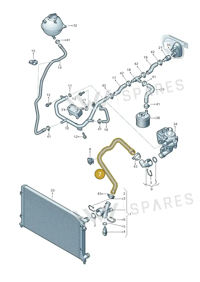 1K0121051T — Audi A3/S3/Sportb./qu. 08 (2007-) diagram 412121550, position 7