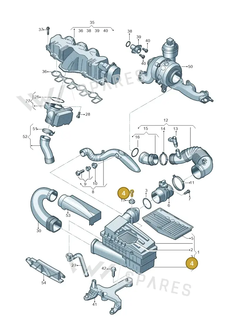 1K0129381 — Audi Q3 2.0 TDI (2014-2019) diagram 728129400, position 4