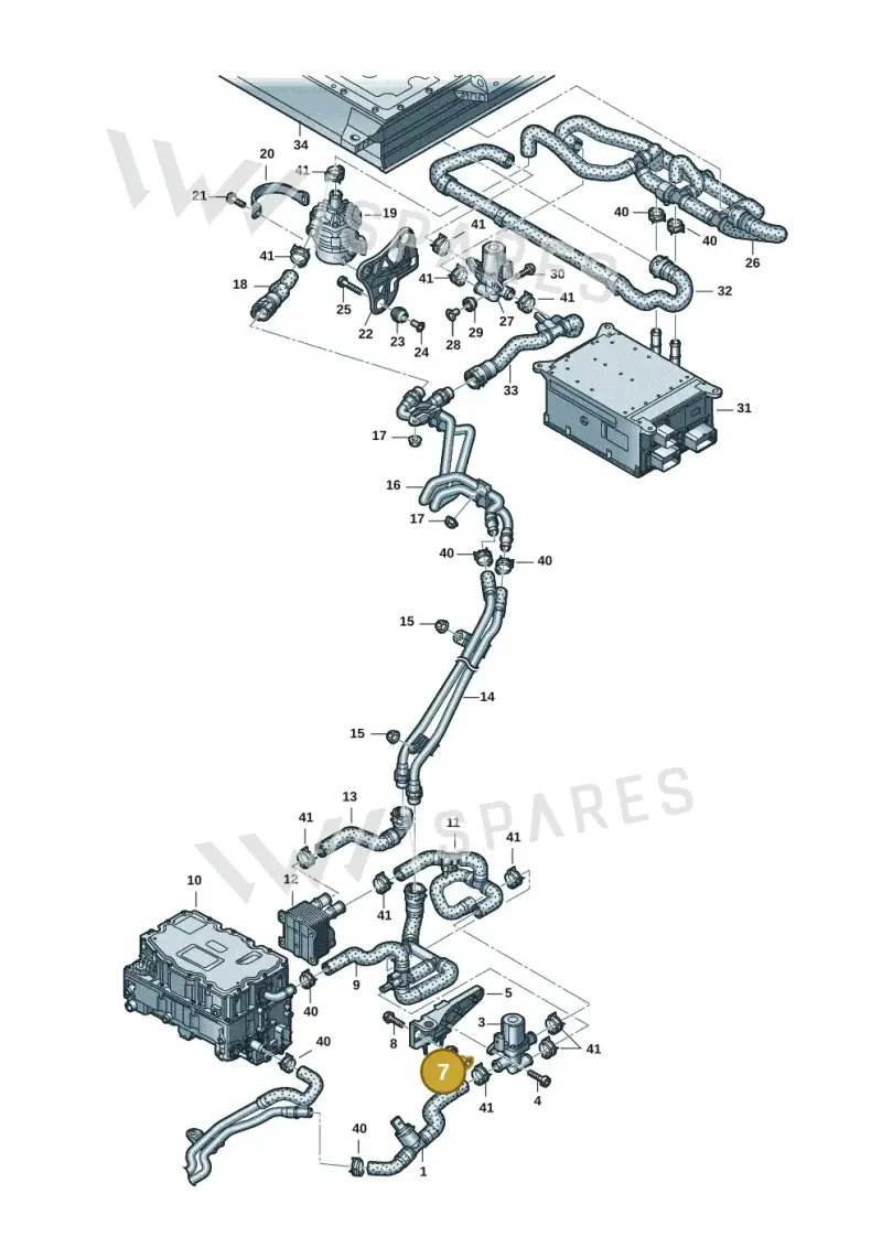 1K0129734B — Audi A8L (2017-2022) diagram 838121077, position 7