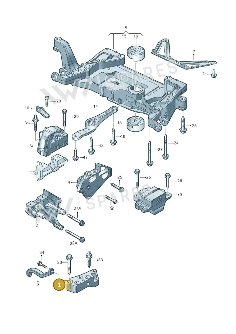 1K0199117AD — Audi TT Coupe/Roadster 08> (2007-) diagram 609199400, position 1