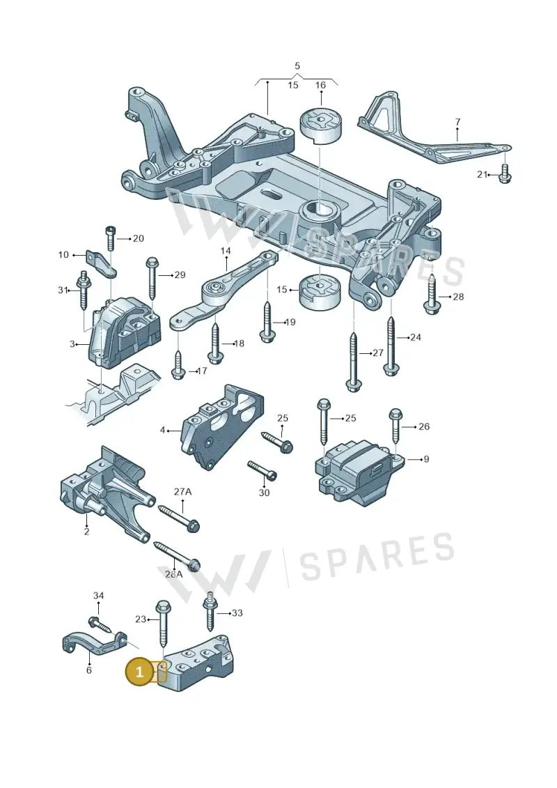 1K0199117AN — Audi TT Coupe/Roadster 08> (2007-) diagram 609199400, position 1