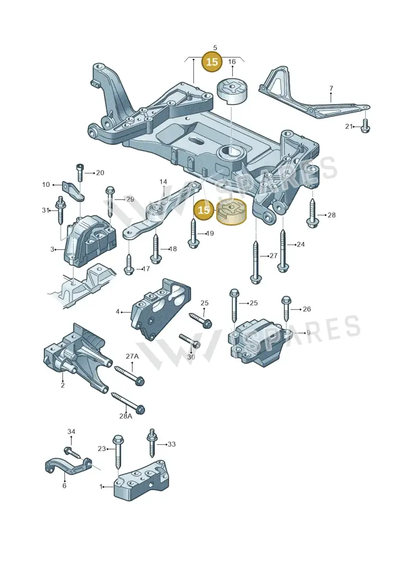 1K0199867T — Audi TT Coupe/Roadster 08> (2007-) diagram 609199400, position 15