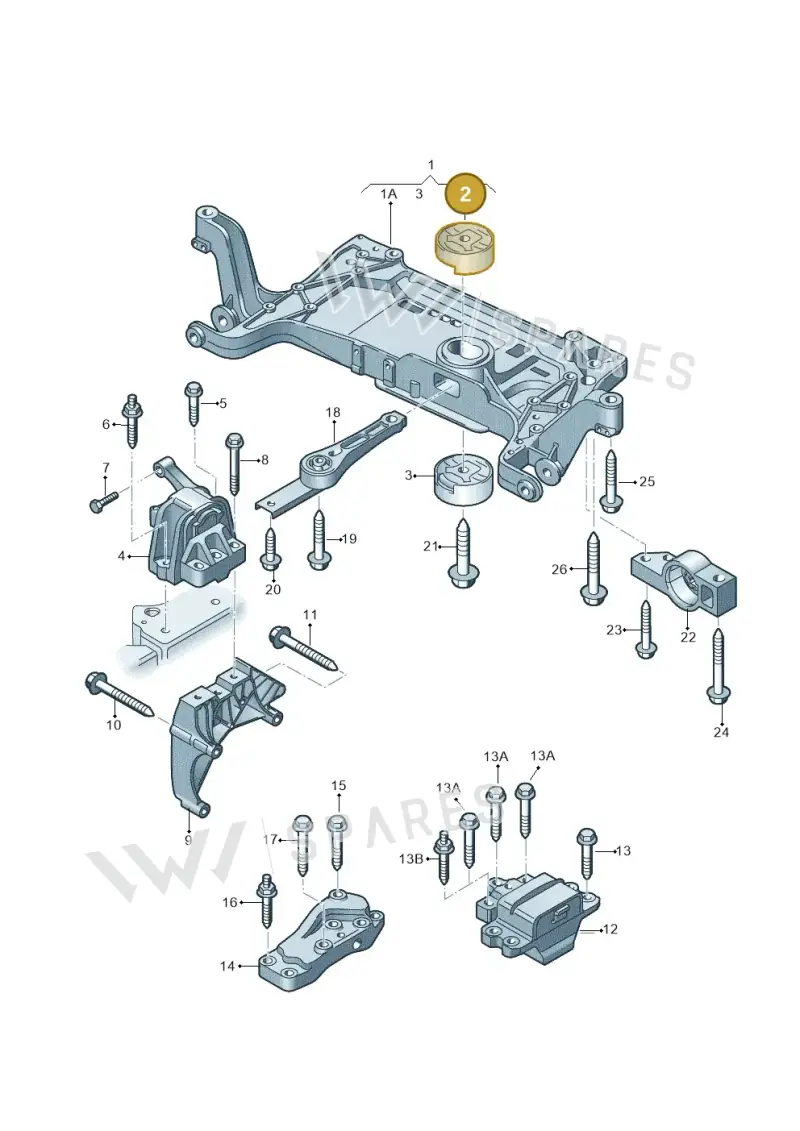 1K0199868Q — Audi Q3 1.4 (2016-) diagram 855199200, position 2