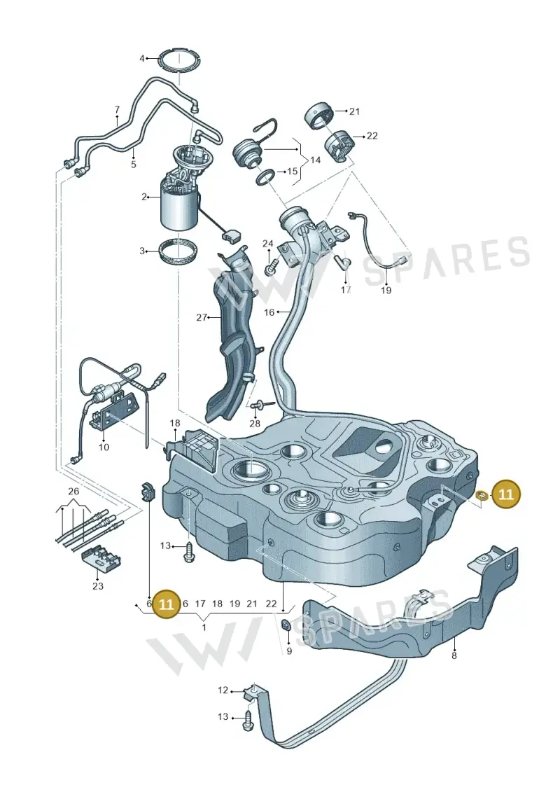 1K0201048A — Audi A3 Cab. 1.4 (2013-2016) diagram 745201150, position 11