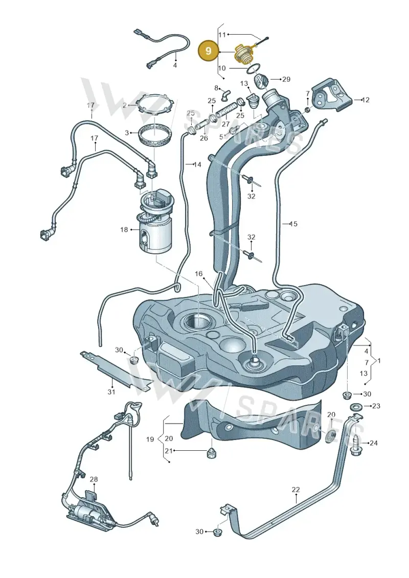 1K0201550AM — Audi A3 Sportback (2008-2013) diagram 412201000, position 9