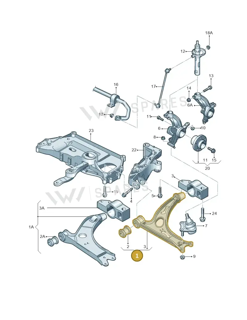 1K0407151AC — Audi A3 Sportback (2008-2013) diagram 409407000, position 1