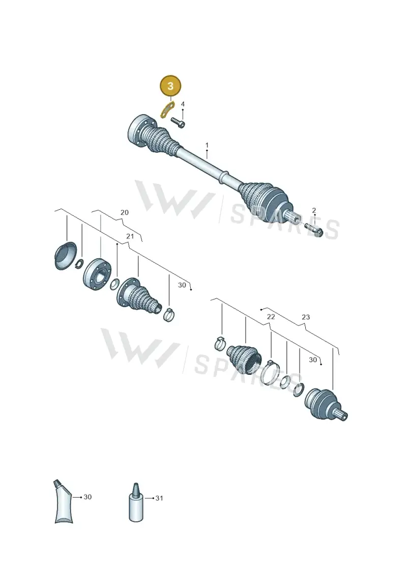 1K0407357B — Audi RSQ3 Sportback (2019-2024) diagram 884501050, position 3