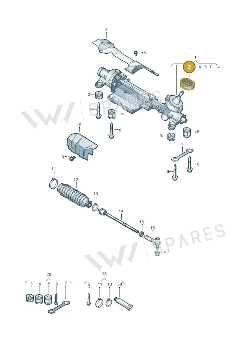 1K0423187 — Audi Q3 1.4 (2016-) diagram 634423350, position 2