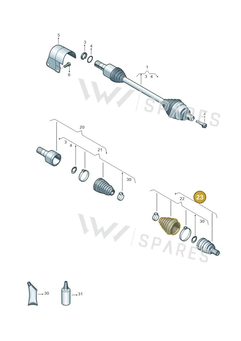 1K0498099MX — Audi Q3 quattro (2018-2019) diagram 828407600, position 23