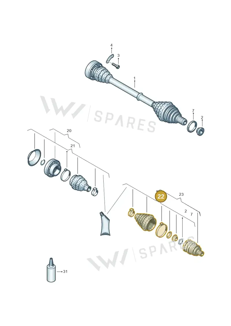 1K0498203A — Audi A1 Sportback (2014-2018) diagram 792407350, position 22