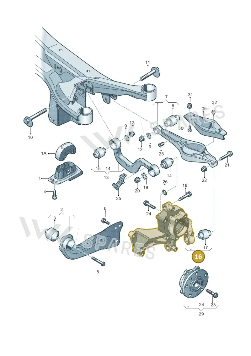 1K0505434 — Audi RS3 Sportback (2011-2012) diagram 646505300, position 16