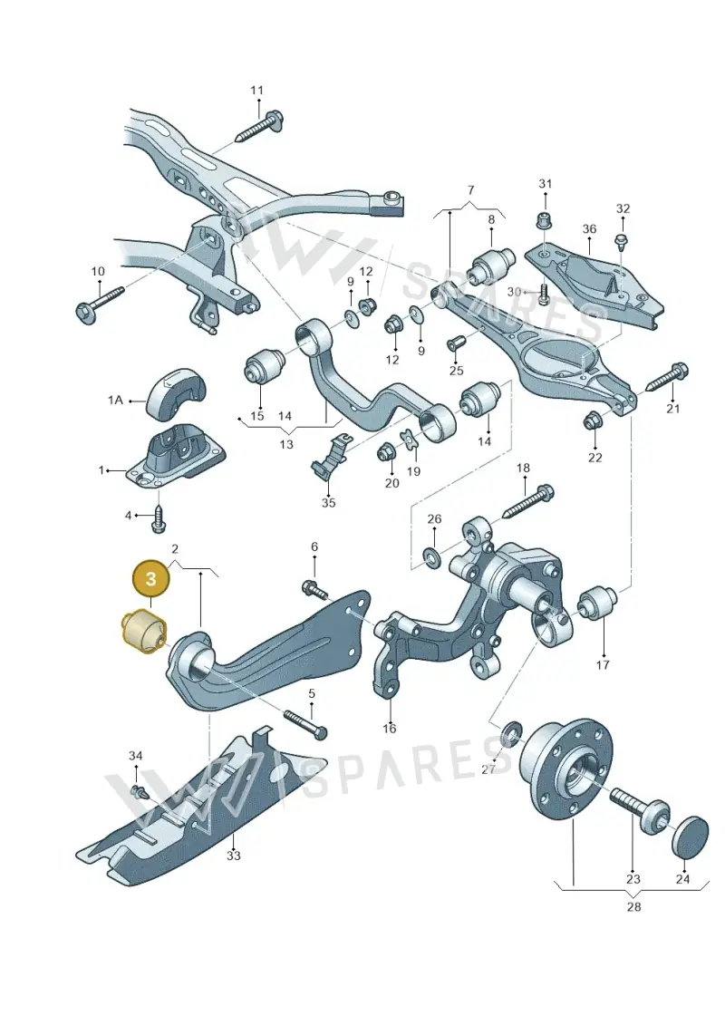 1K0505541D — Audi TTS Coupe 2.0 (2010-2014) diagram 646505050, position 3