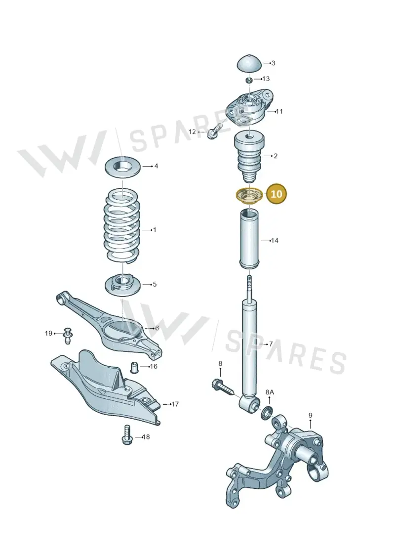 1K0513167 — Audi A3 Sportback (2008-2013) diagram 409511000, position 10