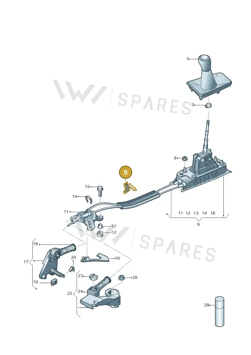 1K0711637 — Audi A3 Sportback (2019-2021) diagram 596711400, position 9