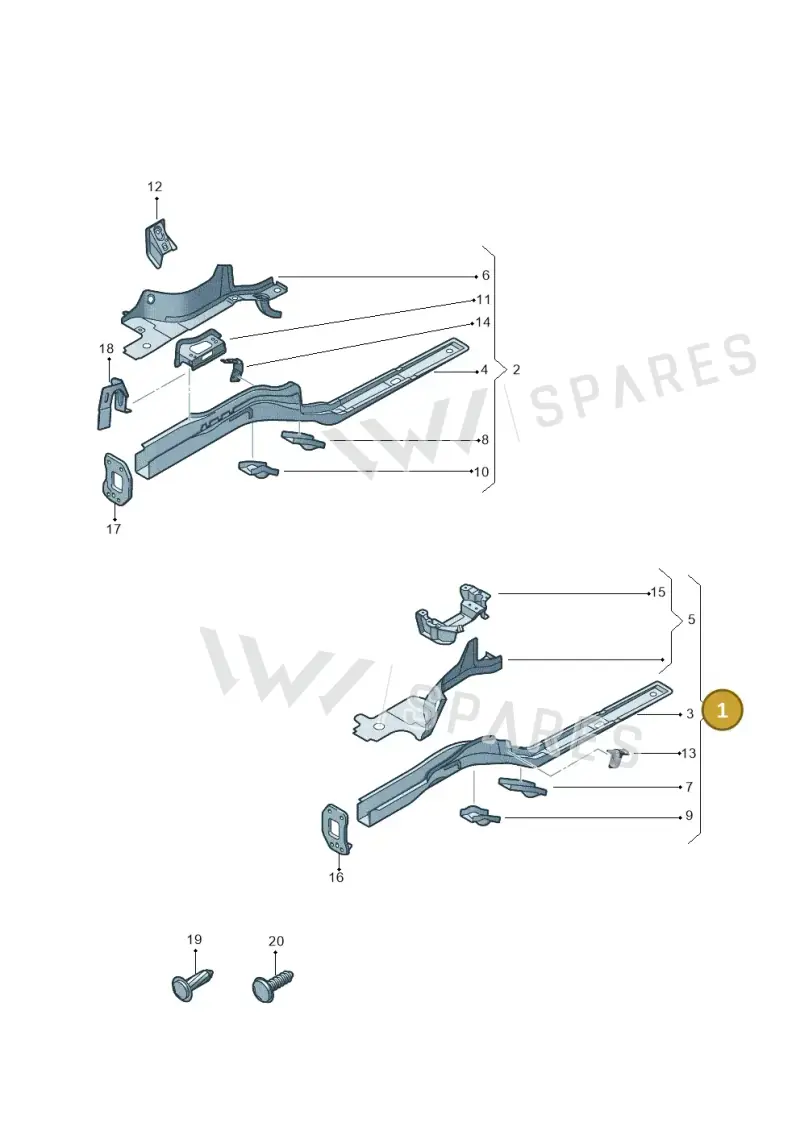 1K0803091E — Audi RS3 Sportback (2011-2012) diagram 412803000, position 1