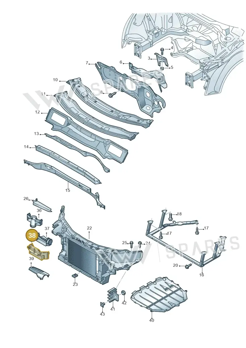 1K0805962B9B9 — Audi TTS Coupe 2.0 (2010-2014) diagram 609805000, position 38
