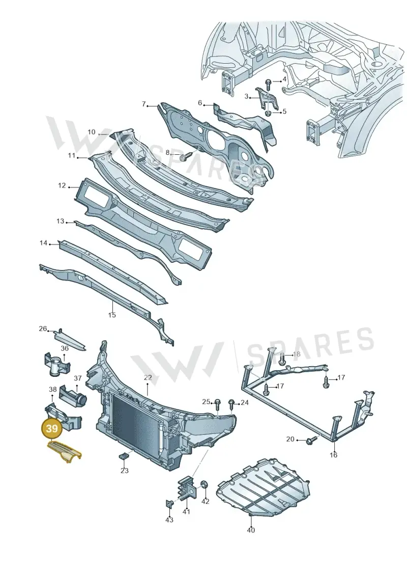 1K0805965F9B9 — Audi TTS Coupe 2.0 (2010-2014) diagram 609805000, position 39