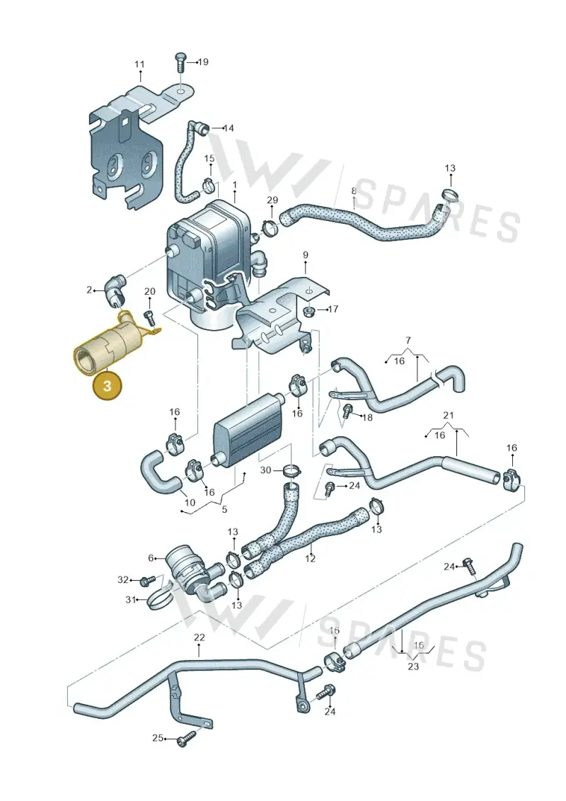1K0819194C — Audi A3/S3/Sportb./qu. 08 (2007-) diagram 409819700, position 3