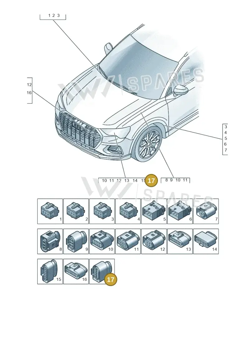 1K0919231 — Audi RSQ3 Sportback (2019-2024) diagram 597971870, position 17