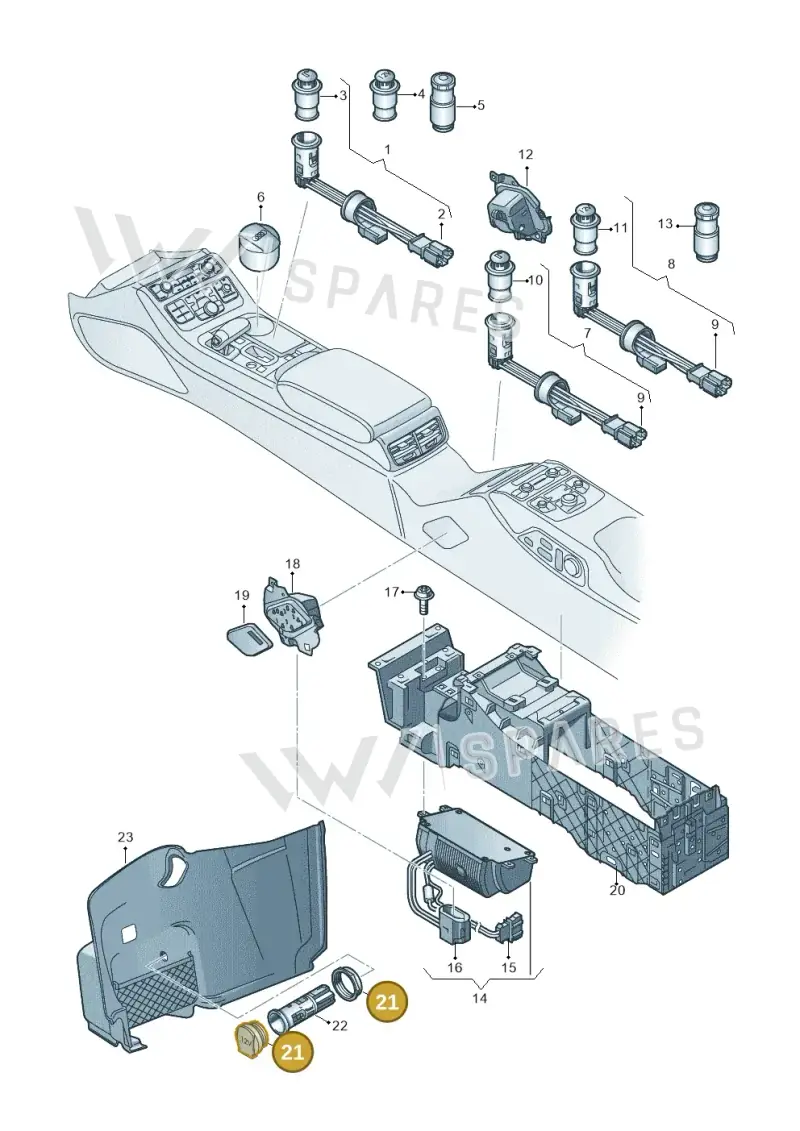 1K0919341M9B9 — Audi A8L qu. 3.0 TDI (2013-2018) diagram 696919920, position 21