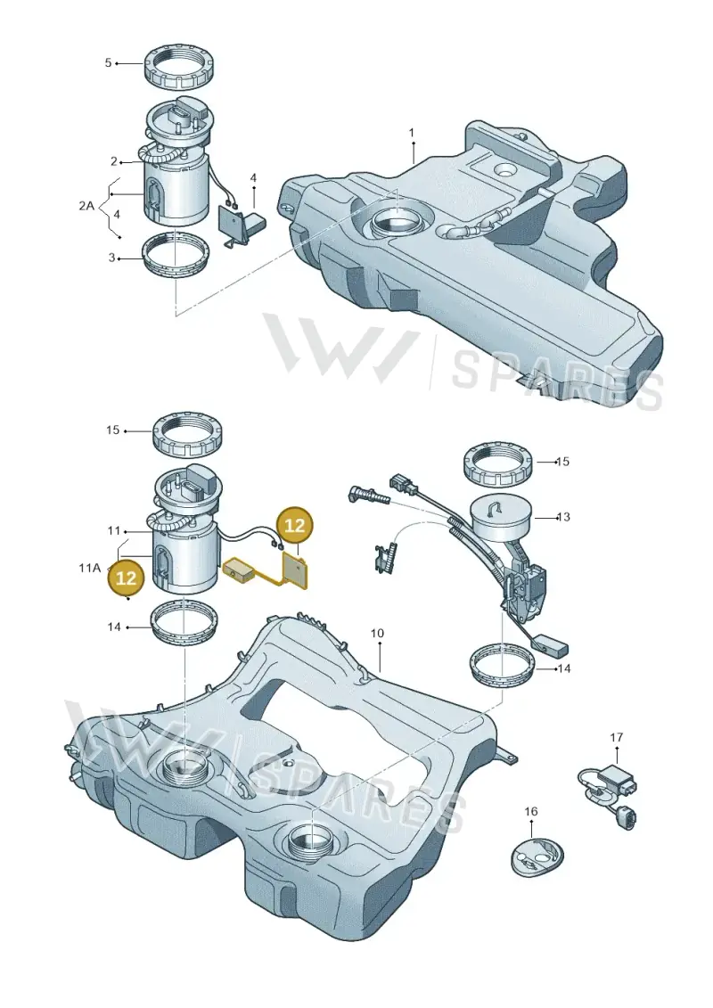 1K0919673L — Audi TT Coupe/Roadster 08> (2007-) diagram 229919400, position 12