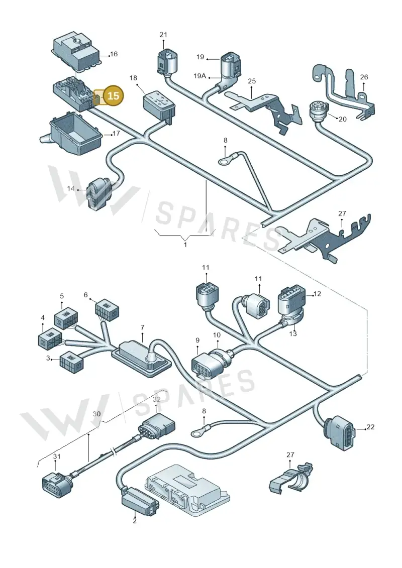 1K0937507B — Audi A3/S3/quattro (2005-2007) diagram 412971430, position 15