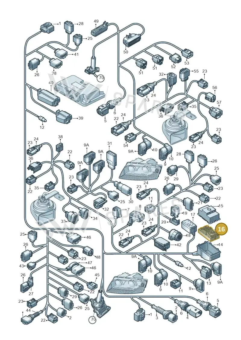 1K0937507B — Audi A3/S3/Sportb./qu. 08 (2007-) diagram 638971810, position 16