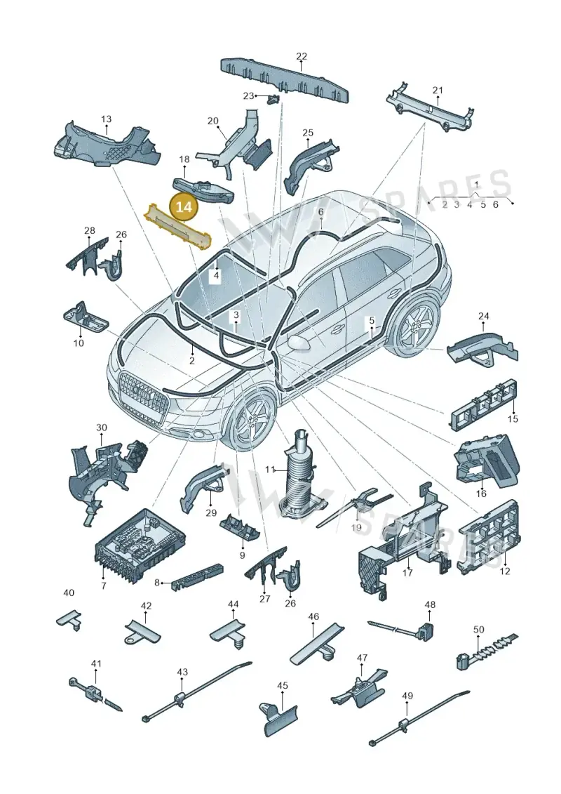 1K0971615BP — Audi Q3 1.4 (2016-) diagram 728971800, position 14