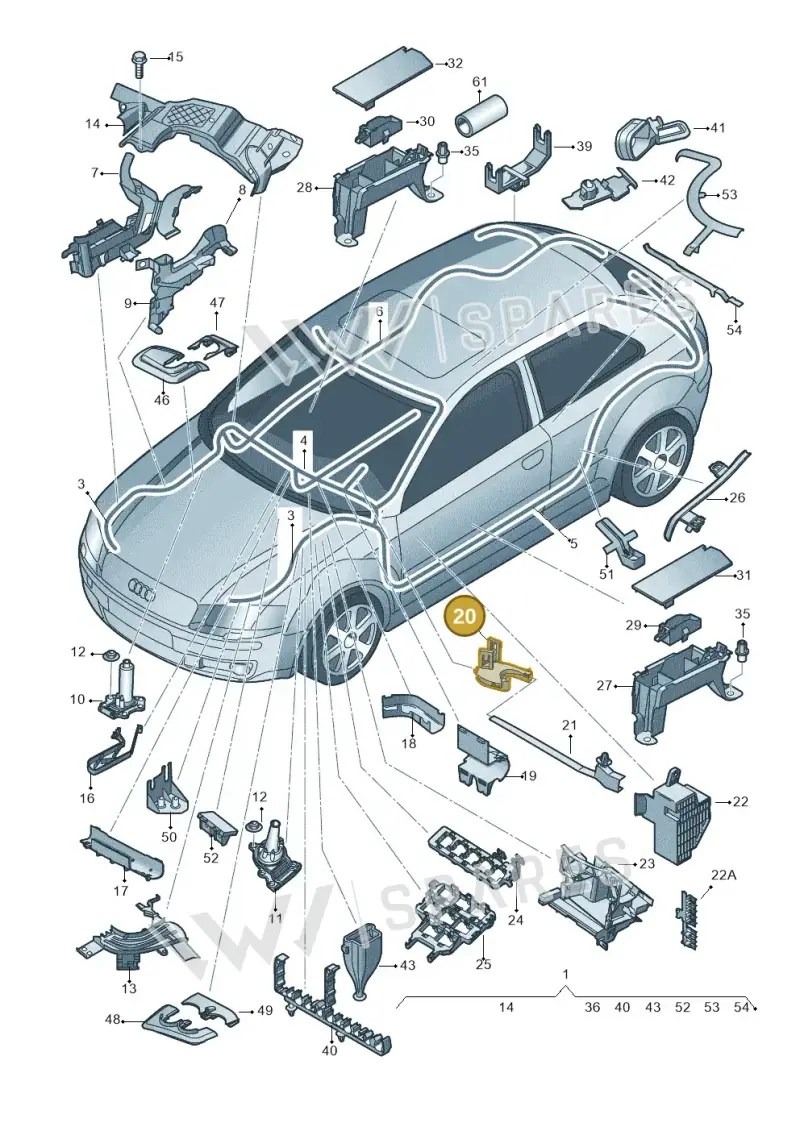 1K0971616D — Audi A3 Sportback (2008-2013) diagram 412971800, position 20