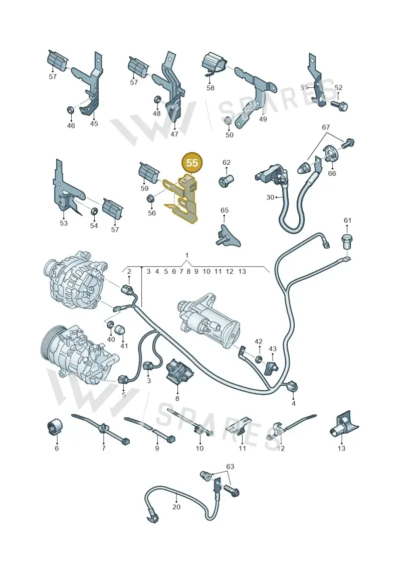1K0971858AS — Audi A1 sportback 1.0 (2018-) diagram 592972000, position 55