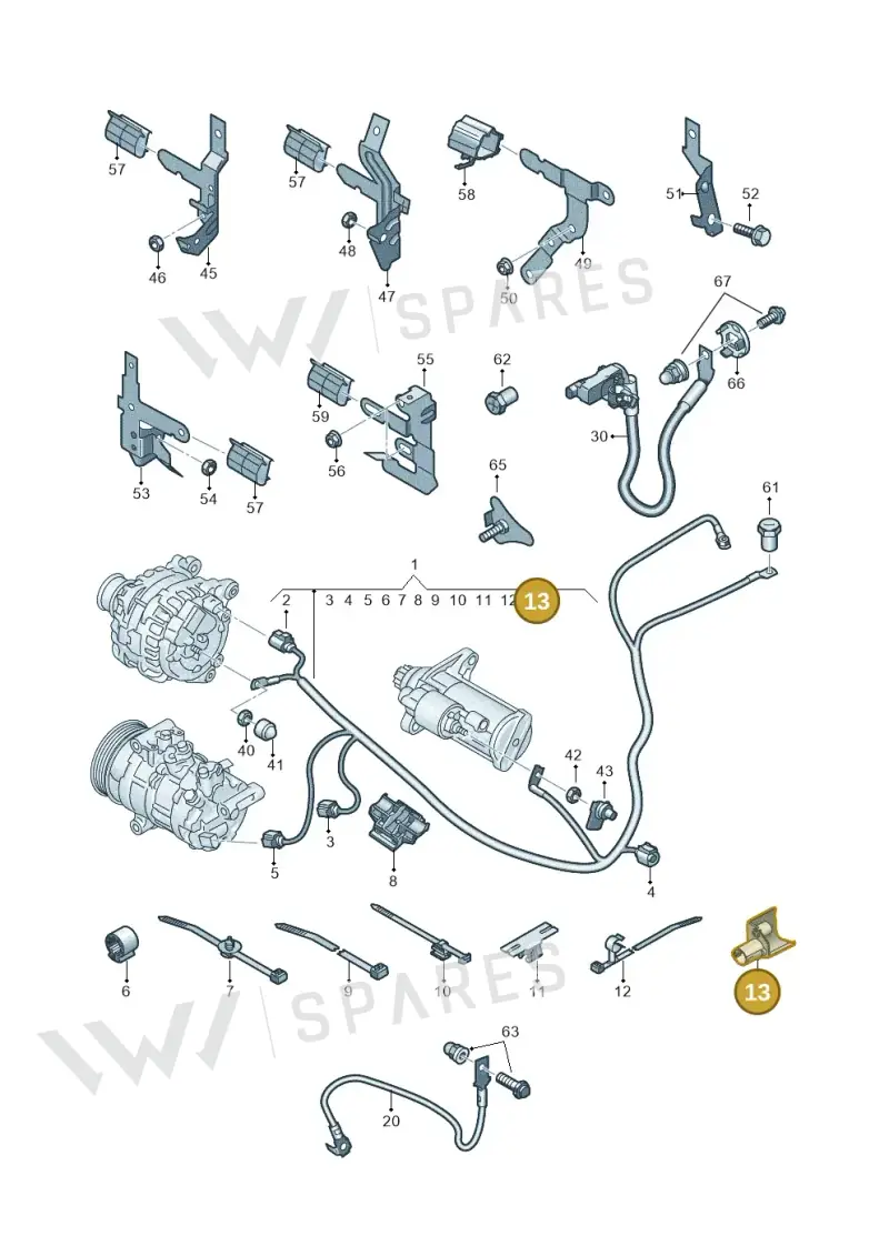 1K0971920 — Audi A1 sportback 1.0 (2018-) diagram 592972000, position 13