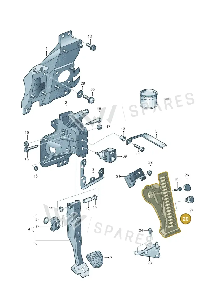 1K1723503AP — Audi R8 qu. 5.2 (2012-2015) diagram 618721600, position 20