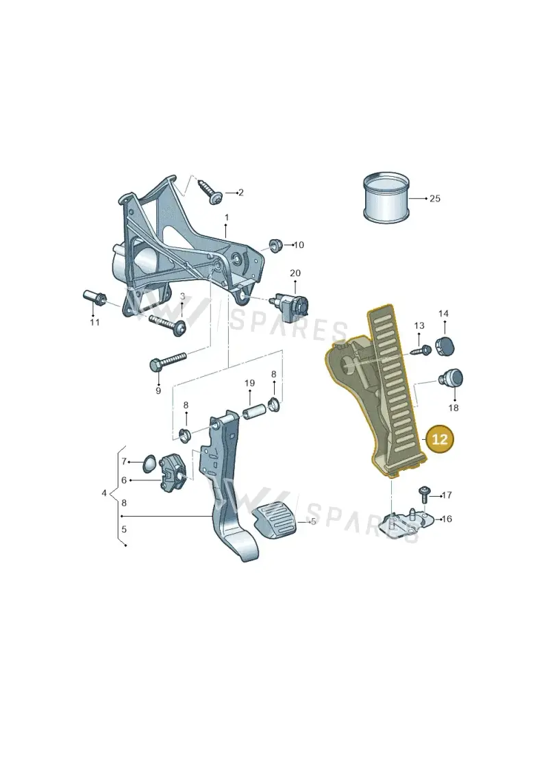 1K1723503AP — Audi R8 Spyder (2015-2024) diagram 872721600, position 12