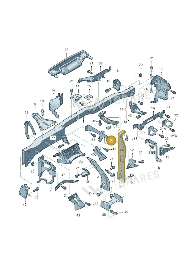 1K1858784C — Audi RS3 Sportback (2011-2012) diagram 412857000, position 3