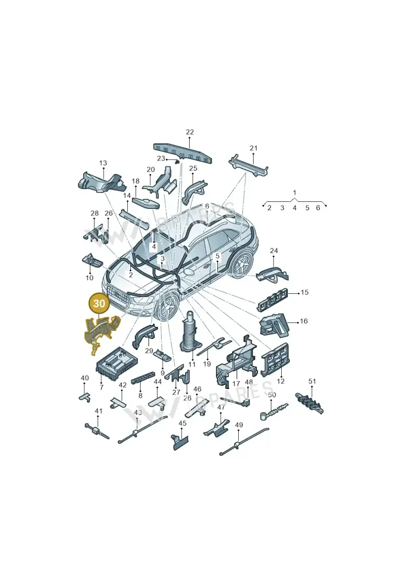 1K8971615E — Audi Q3 quattro 2.0 (2016-2019) diagram 895971080, position 30