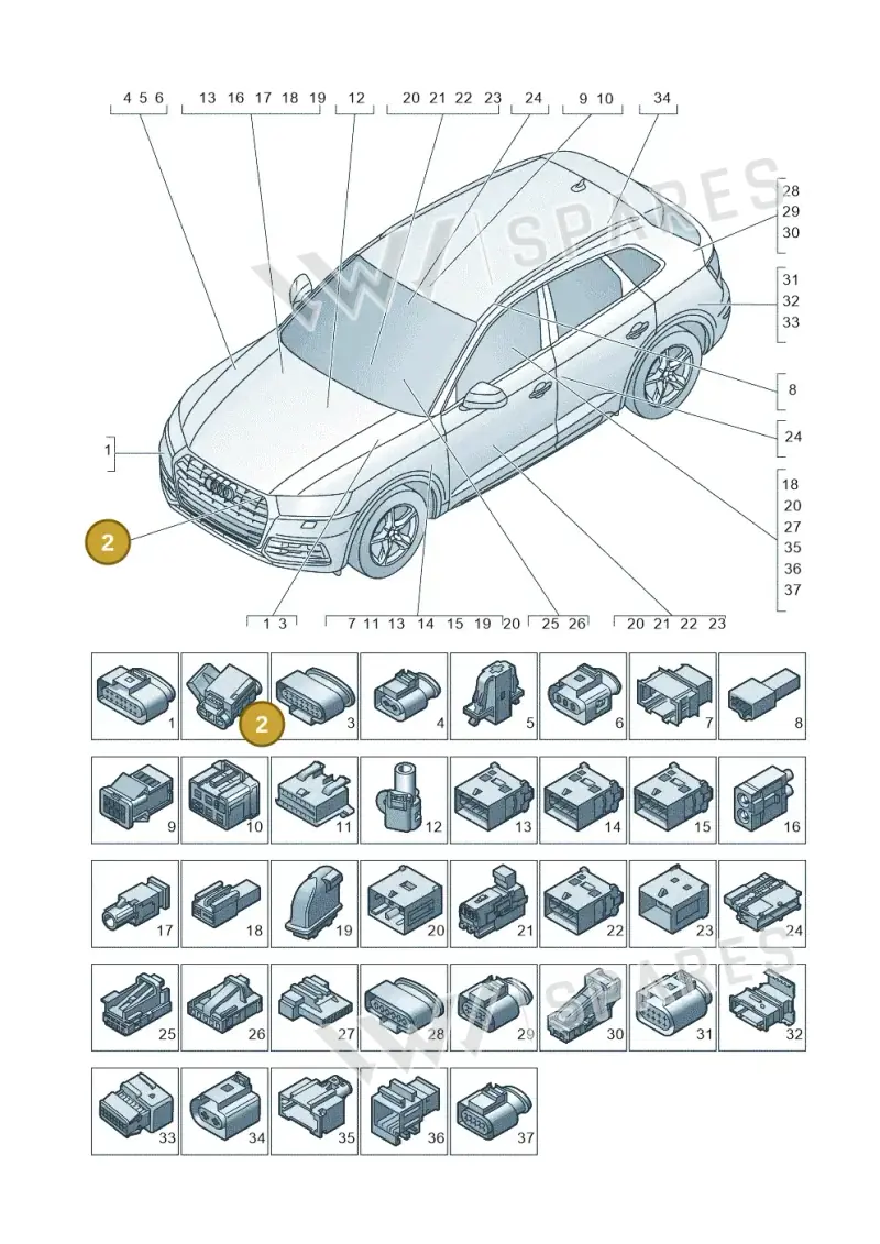 1M0937510 — Audi Q5 (2016-2020) diagram 896971790, position 2