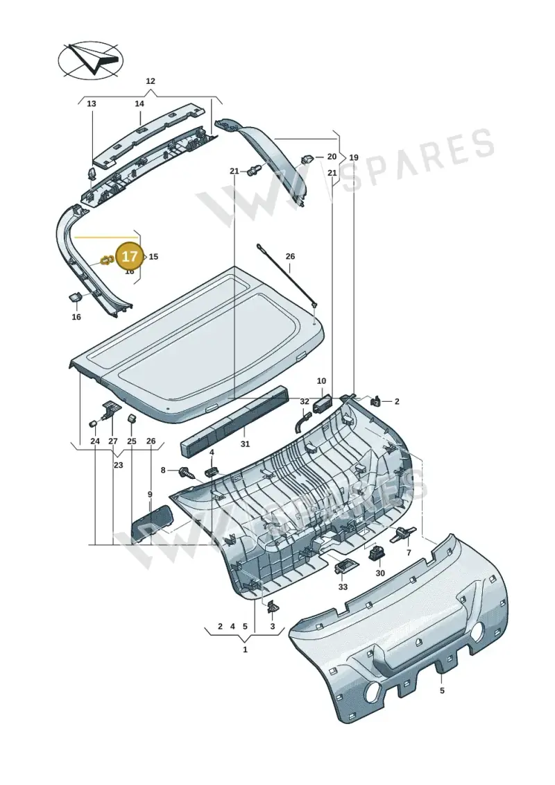 1M6867574A — Audi A5 Limo 2.0 (2024-) diagram 8wh867900, position 17