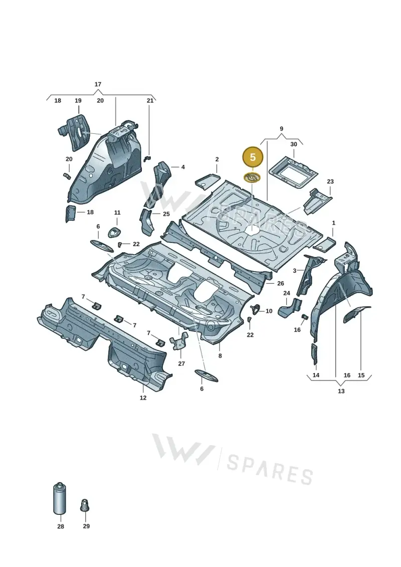 1T0803274 — Audi A3 Sportback (2019-2021) diagram 596803051, position 5