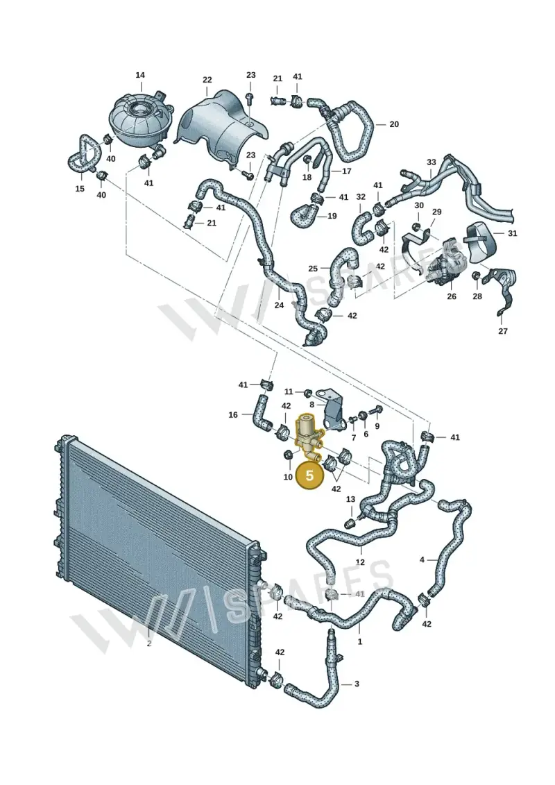 1T0820036D — Audi Q8 Quattro 3,0 (2018-) diagram 859121146, position 5